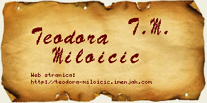Teodora Miloičić vizit kartica
